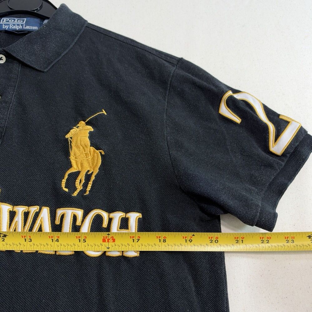 Men Polo Ralph Lauren Blackwatch Scotland Black #2 Polo Shirt Size M Custom Fit - Picture 6 of 9